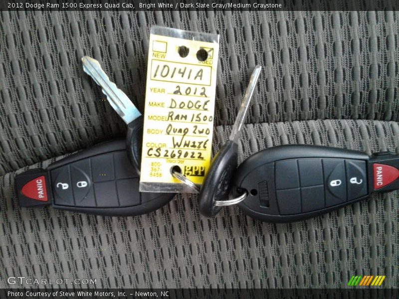 Bright White / Dark Slate Gray/Medium Graystone 2012 Dodge Ram 1500 Express Quad Cab