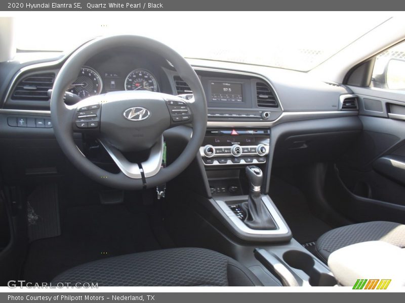 Quartz White Pearl / Black 2020 Hyundai Elantra SE