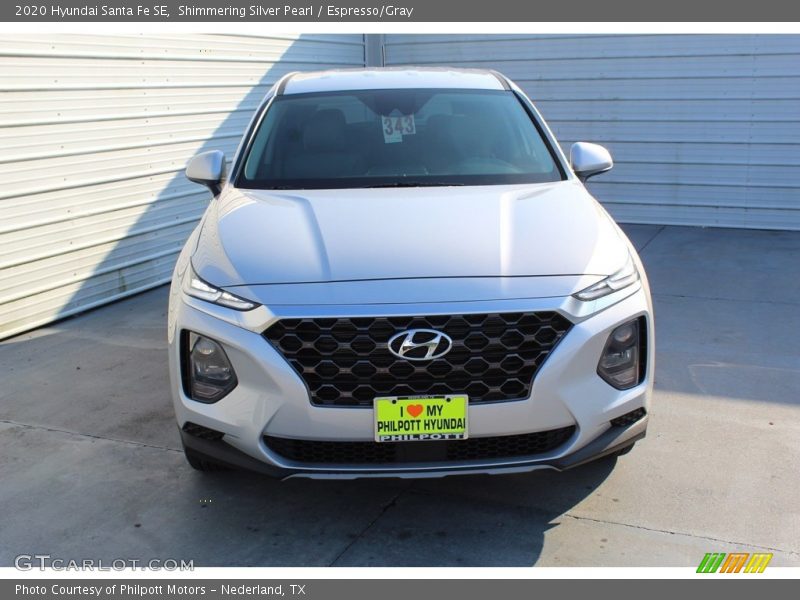 Shimmering Silver Pearl / Espresso/Gray 2020 Hyundai Santa Fe SE