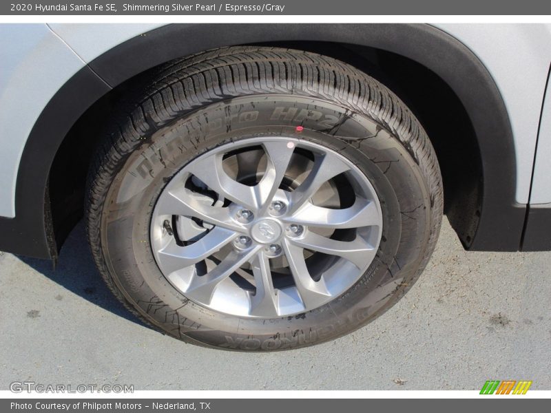 Shimmering Silver Pearl / Espresso/Gray 2020 Hyundai Santa Fe SE