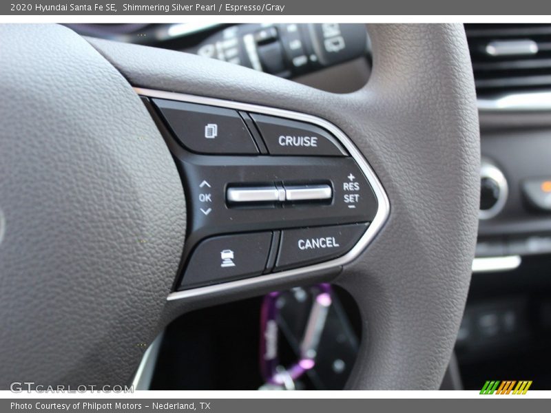 Shimmering Silver Pearl / Espresso/Gray 2020 Hyundai Santa Fe SE
