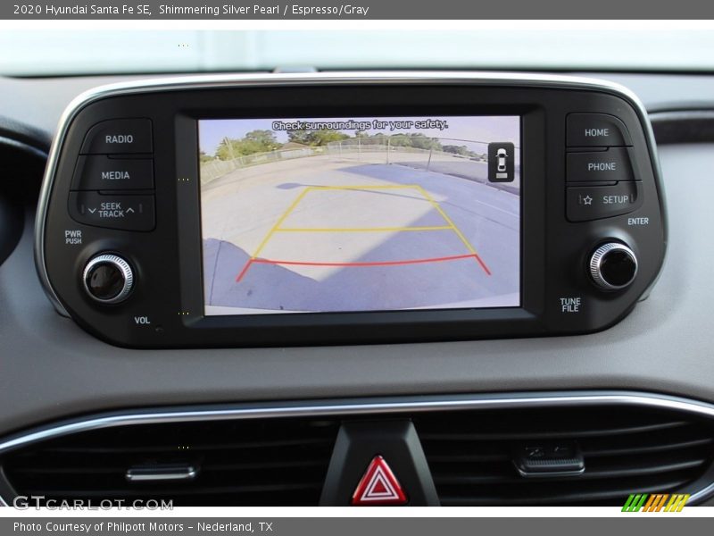 Shimmering Silver Pearl / Espresso/Gray 2020 Hyundai Santa Fe SE
