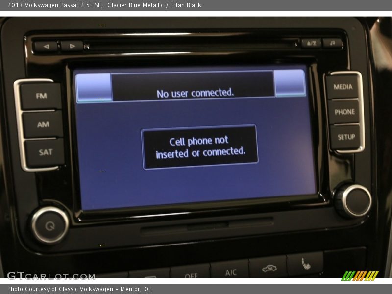 Glacier Blue Metallic / Titan Black 2013 Volkswagen Passat 2.5L SE