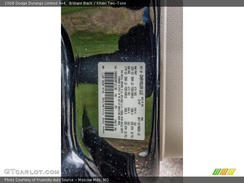 Brilliant Black / Khaki Two-Tone 2008 Dodge Durango Limited 4x4