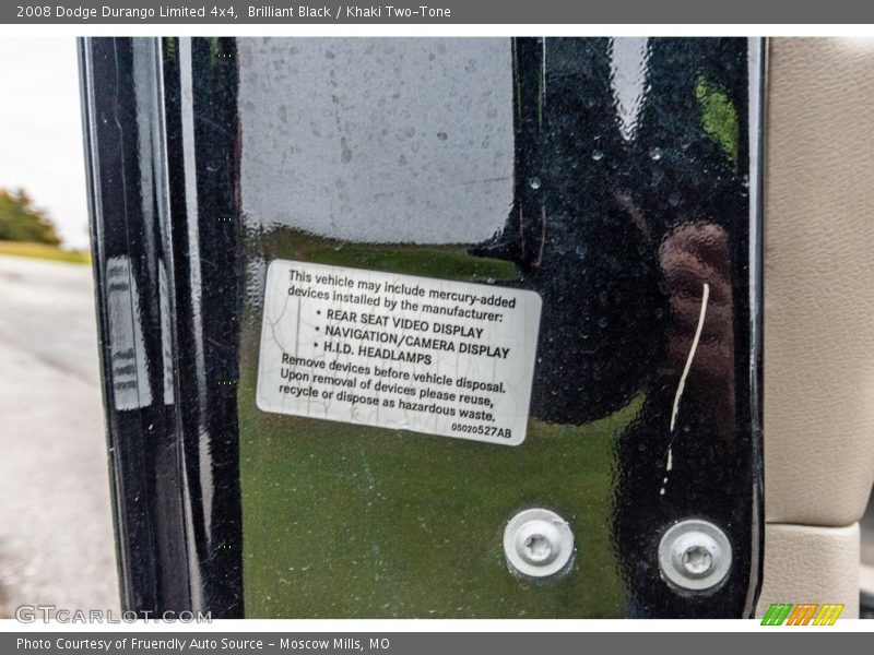 Brilliant Black / Khaki Two-Tone 2008 Dodge Durango Limited 4x4