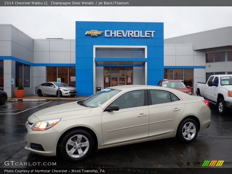 Champagne Silver Metallic / Jet Black/Titanium 2014 Chevrolet Malibu LS