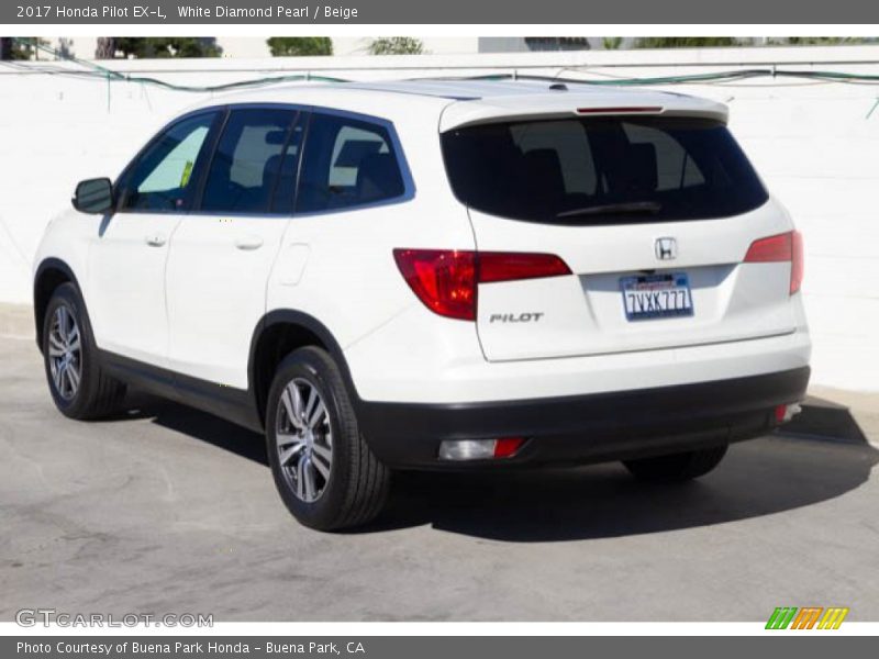 White Diamond Pearl / Beige 2017 Honda Pilot EX-L