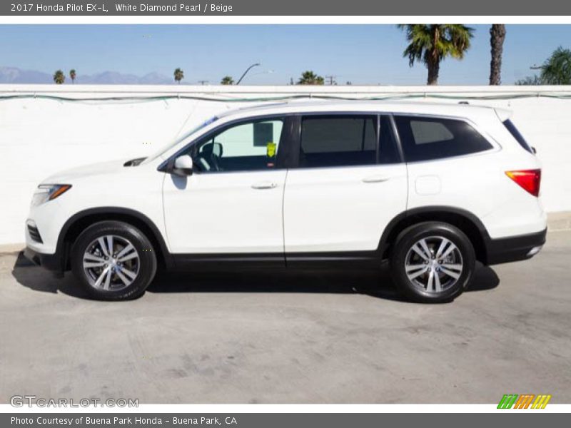 White Diamond Pearl / Beige 2017 Honda Pilot EX-L