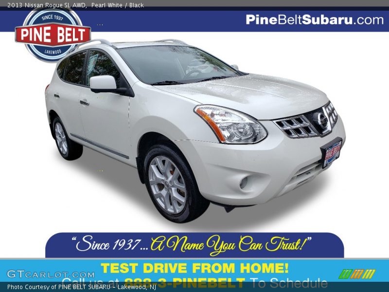 Pearl White / Black 2013 Nissan Rogue SL AWD