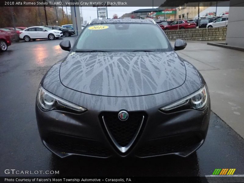 Vesuvio Gray Metallic / Black/Black 2018 Alfa Romeo Stelvio Ti AWD