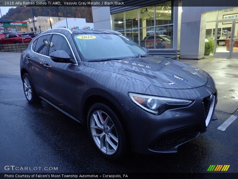 Vesuvio Gray Metallic / Black/Black 2018 Alfa Romeo Stelvio Ti AWD