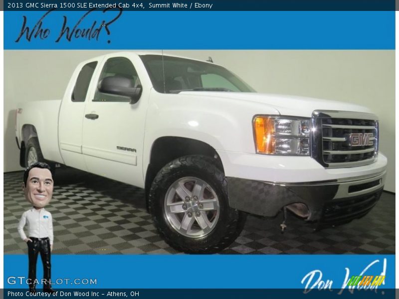 Summit White / Ebony 2013 GMC Sierra 1500 SLE Extended Cab 4x4
