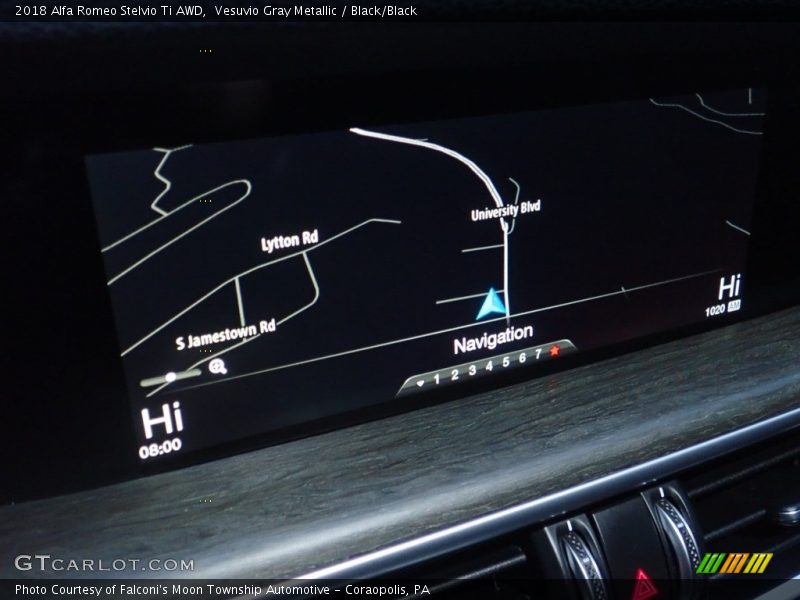 Vesuvio Gray Metallic / Black/Black 2018 Alfa Romeo Stelvio Ti AWD