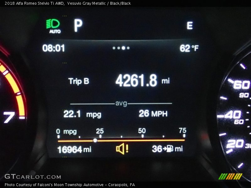 Vesuvio Gray Metallic / Black/Black 2018 Alfa Romeo Stelvio Ti AWD