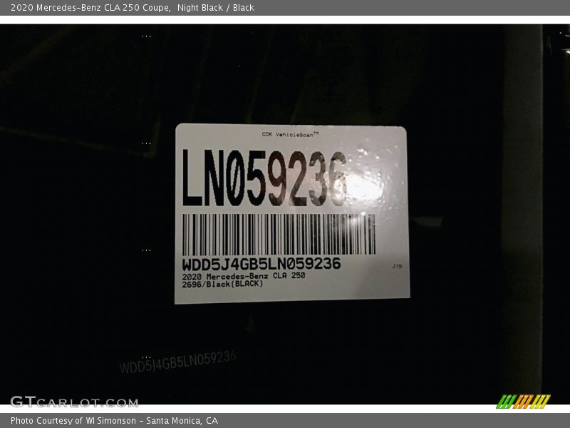 Night Black / Black 2020 Mercedes-Benz CLA 250 Coupe