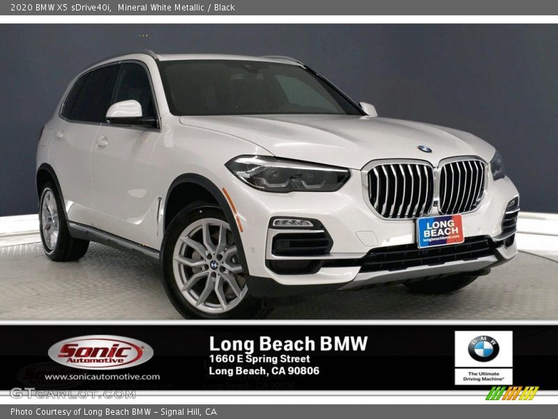Mineral White Metallic / Black 2020 BMW X5 sDrive40i