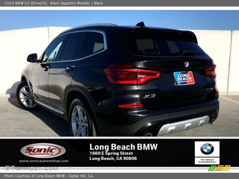 Black Sapphire Metallic / Black 2020 BMW X3 sDrive30i