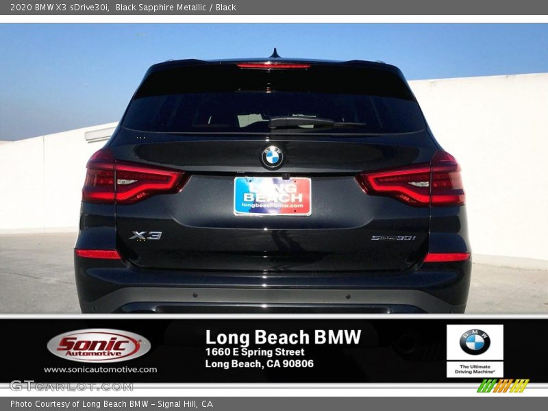Black Sapphire Metallic / Black 2020 BMW X3 sDrive30i