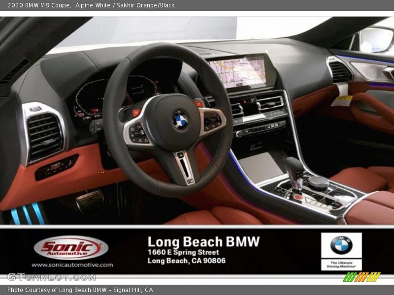 Alpine White / Sakhir Orange/Black 2020 BMW M8 Coupe