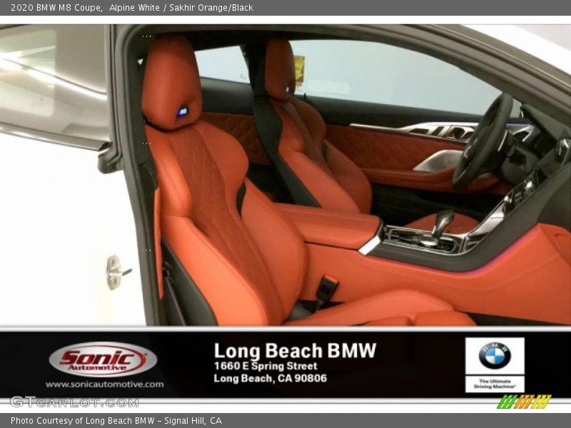 Alpine White / Sakhir Orange/Black 2020 BMW M8 Coupe