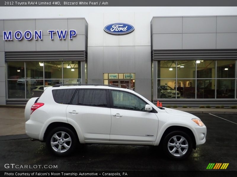 Blizzard White Pearl / Ash 2012 Toyota RAV4 Limited 4WD