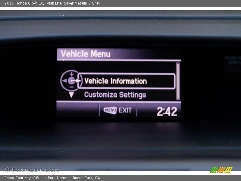 Alabaster Silver Metallic / Gray 2016 Honda CR-V EX