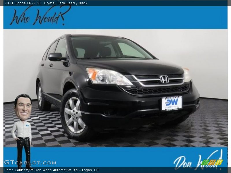 Crystal Black Pearl / Black 2011 Honda CR-V SE