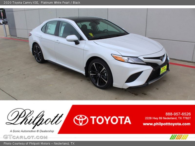 Platinum White Pearl / Black 2020 Toyota Camry XSE
