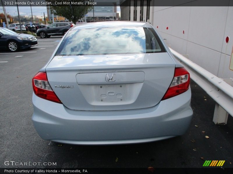 Cool Mist Metallic / Beige 2012 Honda Civic LX Sedan