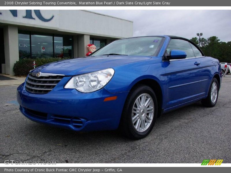 Marathon Blue Pearl / Dark Slate Gray/Light Slate Gray 2008 Chrysler Sebring Touring Convertible
