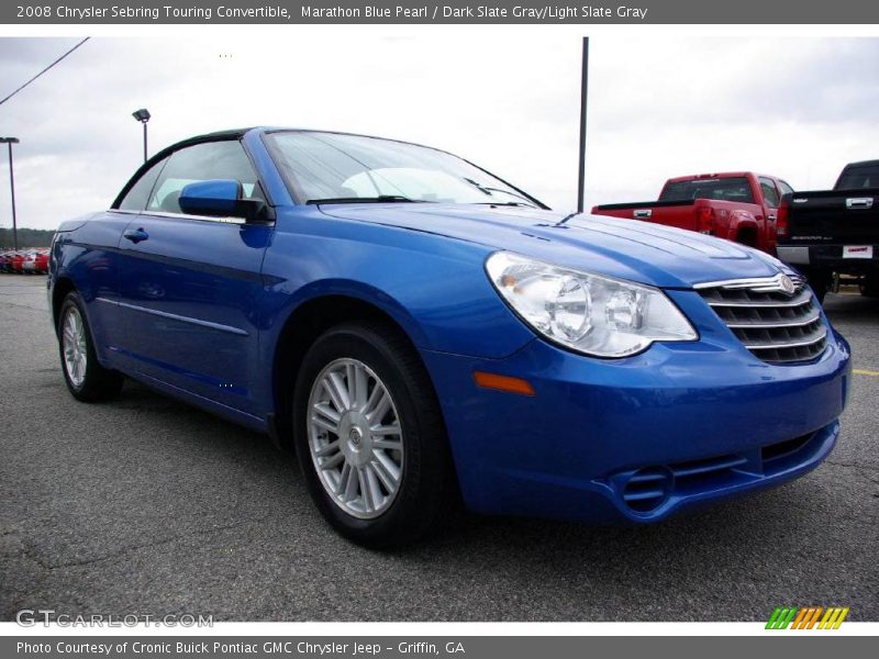 Marathon Blue Pearl / Dark Slate Gray/Light Slate Gray 2008 Chrysler Sebring Touring Convertible