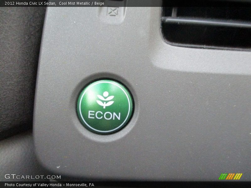 Cool Mist Metallic / Beige 2012 Honda Civic LX Sedan