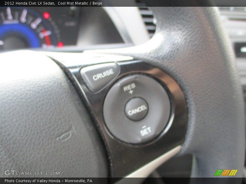 Cool Mist Metallic / Beige 2012 Honda Civic LX Sedan