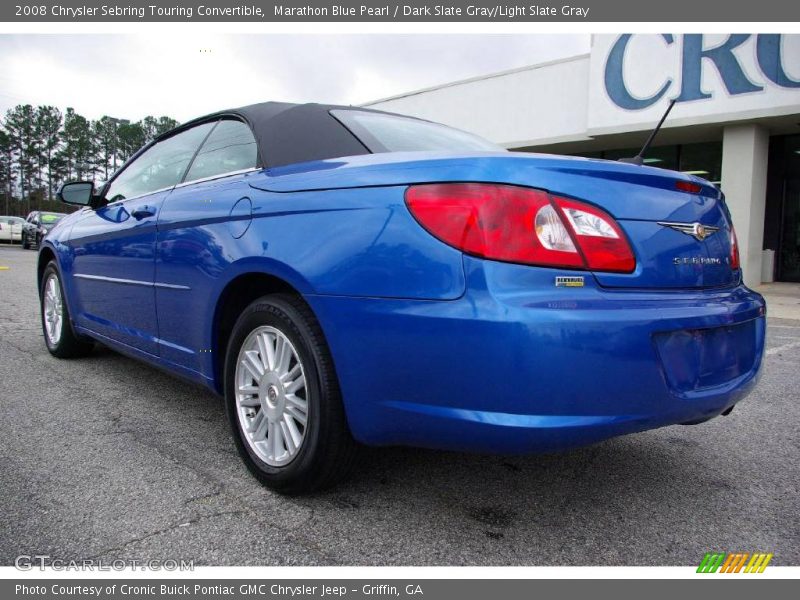 Marathon Blue Pearl / Dark Slate Gray/Light Slate Gray 2008 Chrysler Sebring Touring Convertible