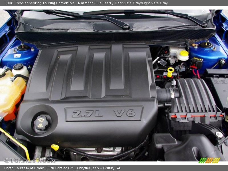 Marathon Blue Pearl / Dark Slate Gray/Light Slate Gray 2008 Chrysler Sebring Touring Convertible