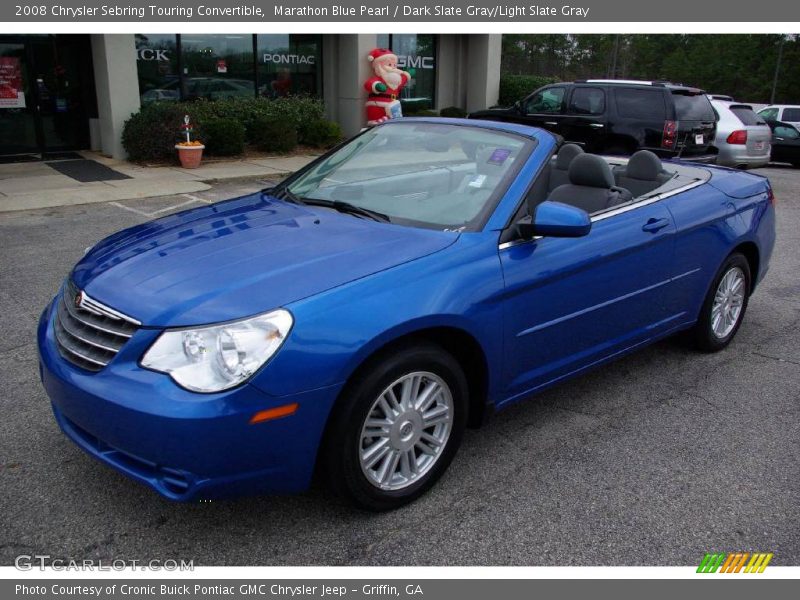 Marathon Blue Pearl / Dark Slate Gray/Light Slate Gray 2008 Chrysler Sebring Touring Convertible