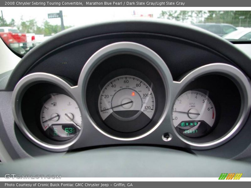 Marathon Blue Pearl / Dark Slate Gray/Light Slate Gray 2008 Chrysler Sebring Touring Convertible