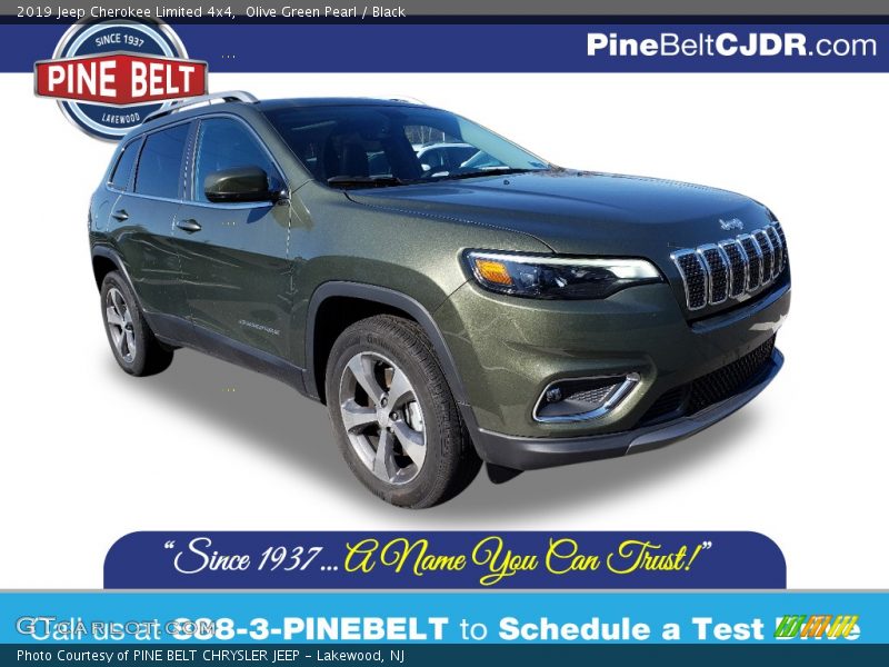 Olive Green Pearl / Black 2019 Jeep Cherokee Limited 4x4