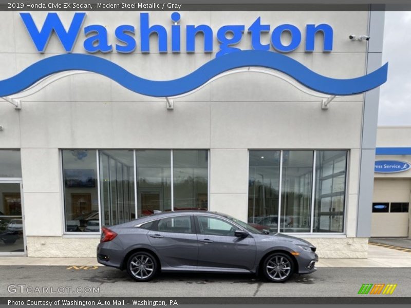 Modern Steel Metallic / Gray 2019 Honda Civic EX Sedan