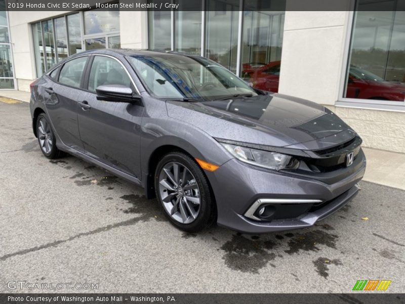Modern Steel Metallic / Gray 2019 Honda Civic EX Sedan
