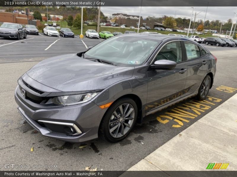 Modern Steel Metallic / Gray 2019 Honda Civic EX Sedan