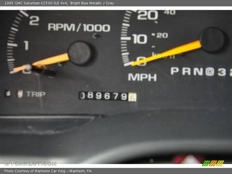 Bright Blue Metallic / Gray 1995 GMC Suburban K2500 SLE 4x4