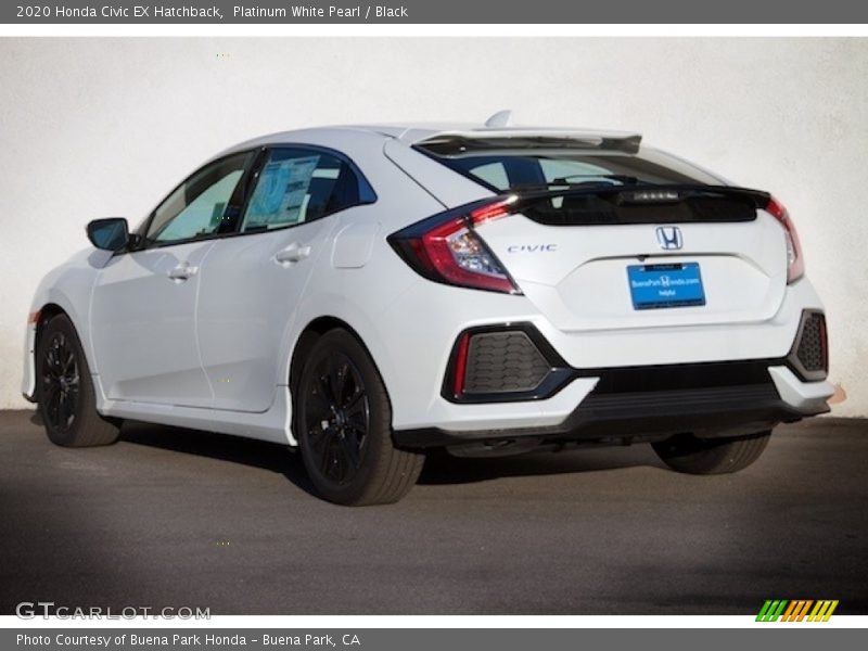 Platinum White Pearl / Black 2020 Honda Civic EX Hatchback