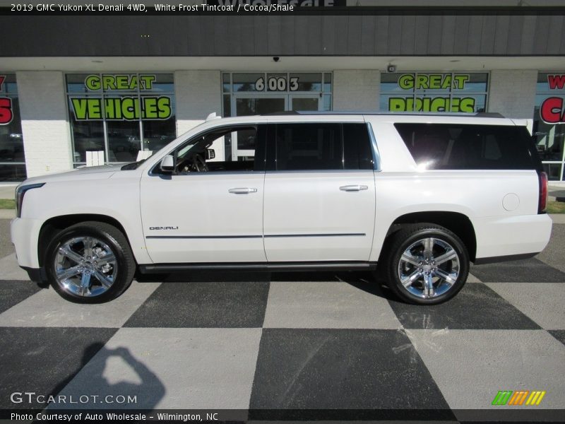 White Frost Tintcoat / Cocoa/Shale 2019 GMC Yukon XL Denali 4WD