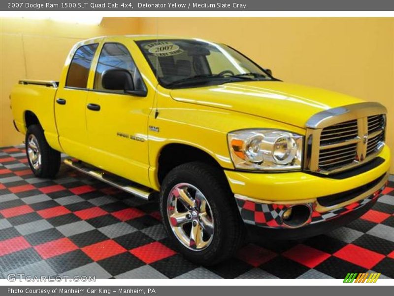 Detonator Yellow / Medium Slate Gray 2007 Dodge Ram 1500 SLT Quad Cab 4x4