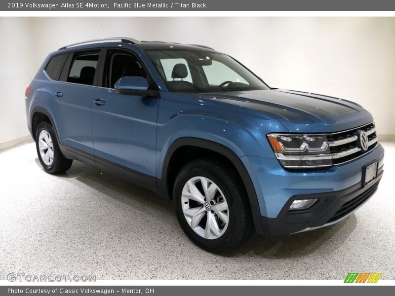 Pacific Blue Metallic / Titan Black 2019 Volkswagen Atlas SE 4Motion
