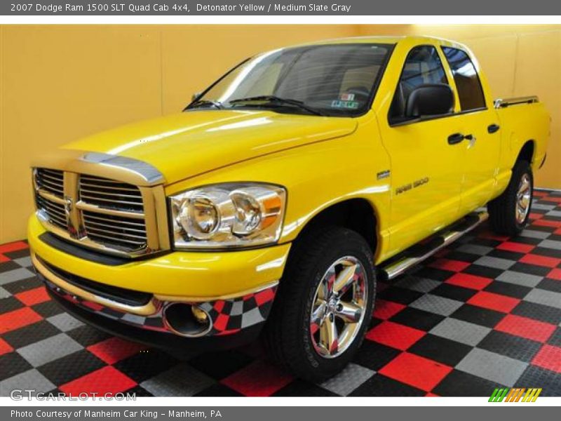Detonator Yellow / Medium Slate Gray 2007 Dodge Ram 1500 SLT Quad Cab 4x4