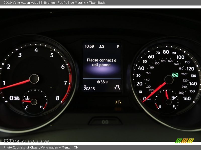 Pacific Blue Metallic / Titan Black 2019 Volkswagen Atlas SE 4Motion