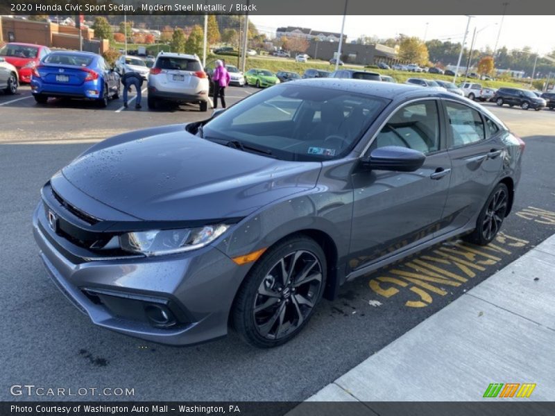 Modern Steel Metallic / Black 2020 Honda Civic Sport Sedan