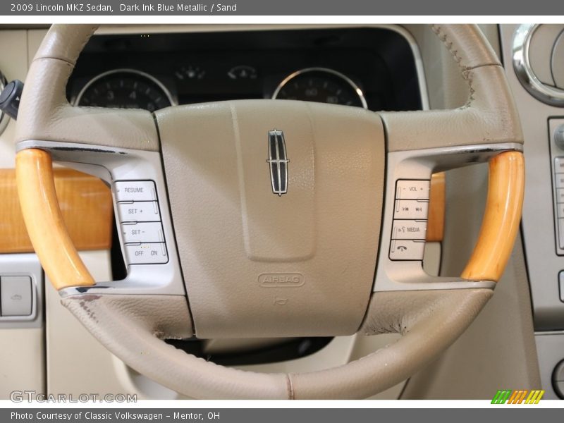 Dark Ink Blue Metallic / Sand 2009 Lincoln MKZ Sedan